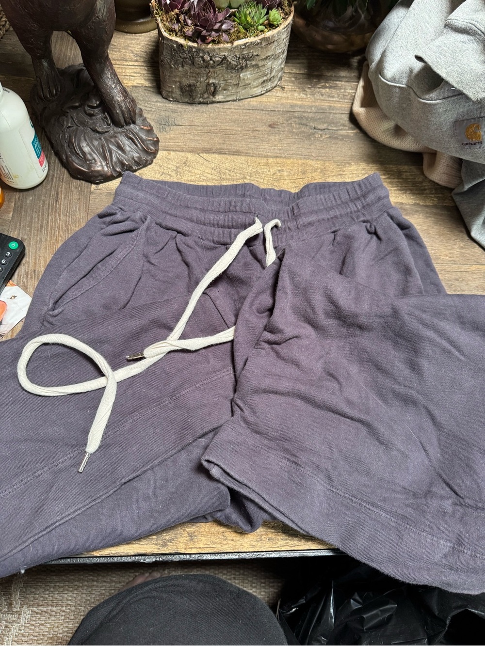 T.La Wide Leg Pants in Dusty Purple with Cream Drawstring